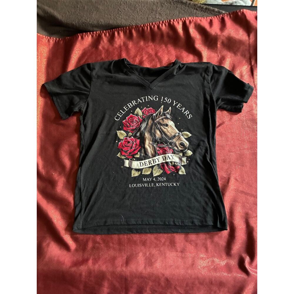 Royalapparel T-Shirt Womens XS Derby Day 150 Years May 4 2024 Louisville Black - Picture 3 of 4